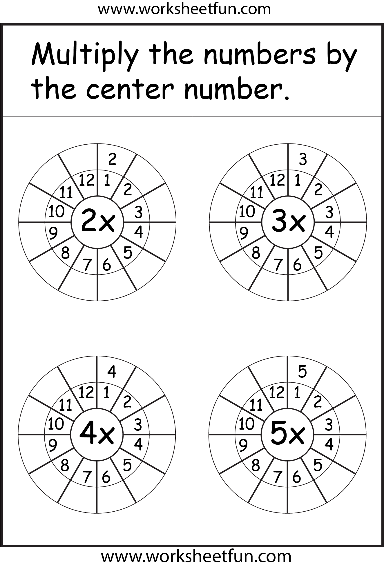third grade 12 times table worksheets