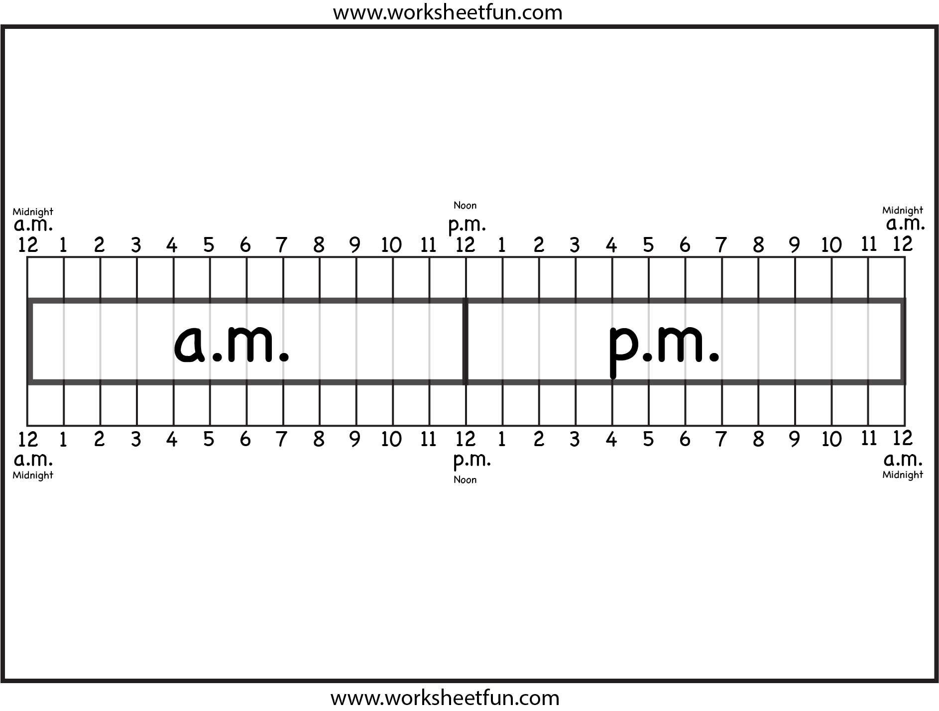 Level 1 – Elapsed Time Ruler – Two Worksheets / FREE Printable