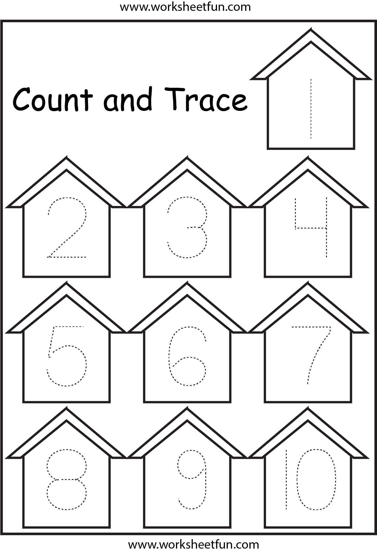 Free Tracing Numbers Worksheets 1 10