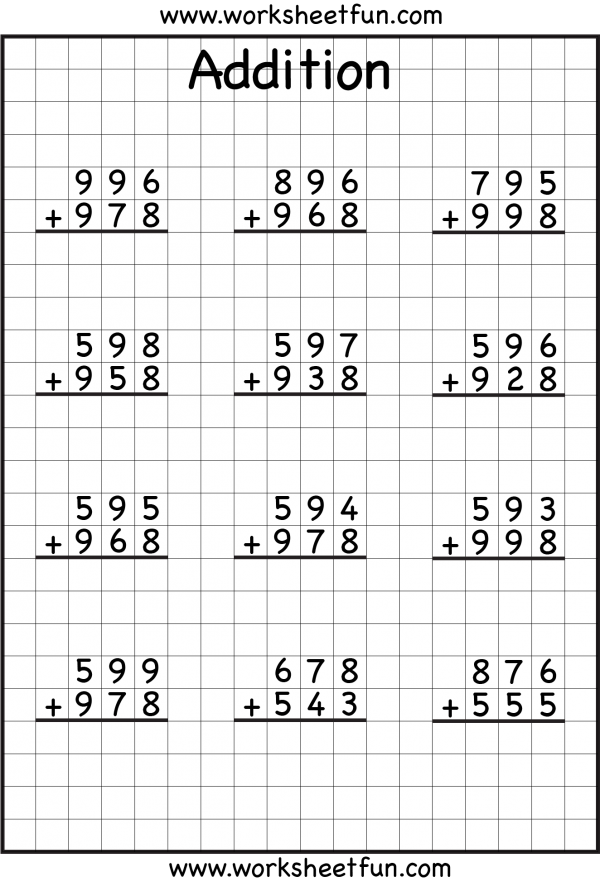 Free Printable 3 Digit Addition With Missing Digit Worksheets