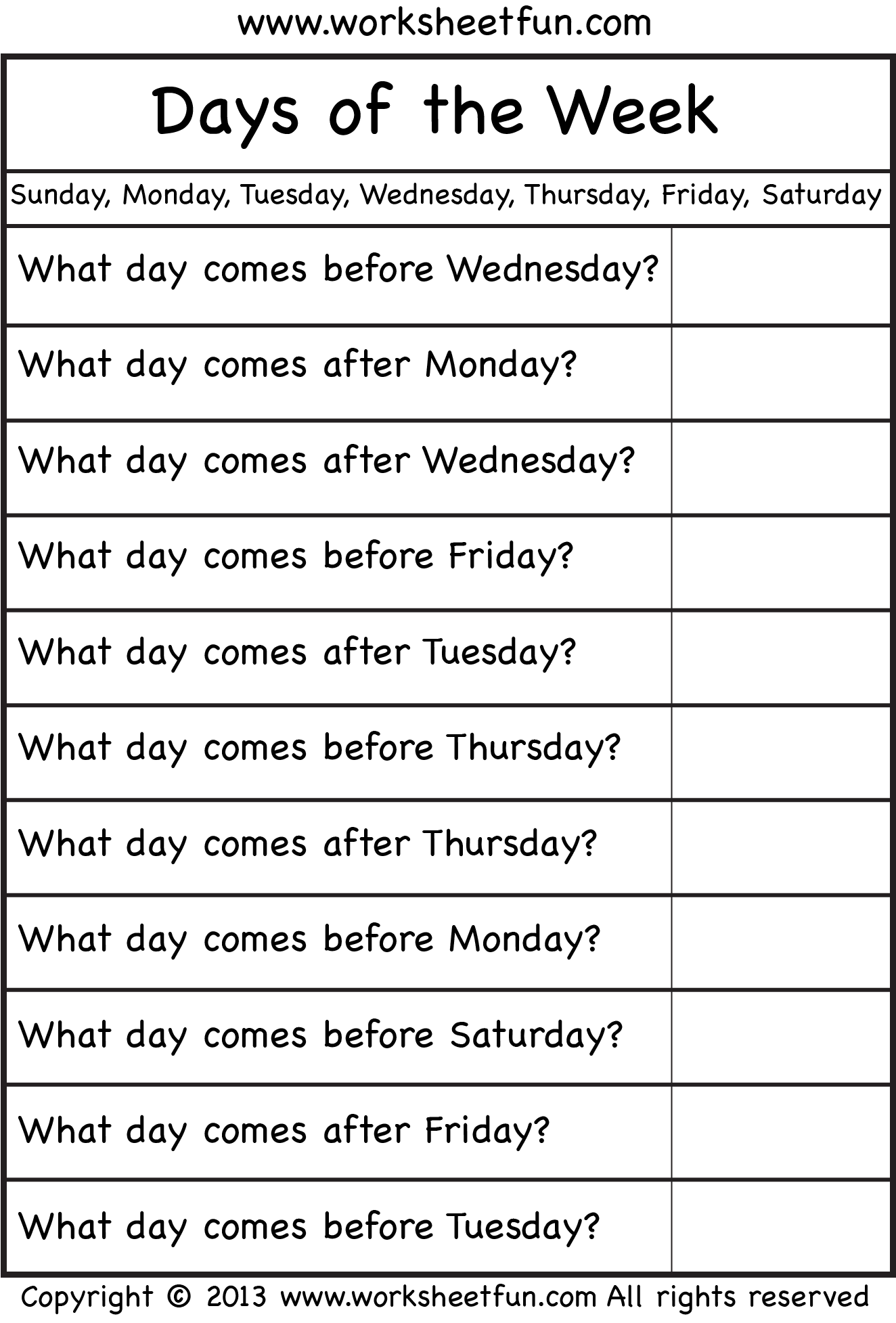 Days Of The Week Tracing Worksheets Alphabetworksheetsfreecom Free 