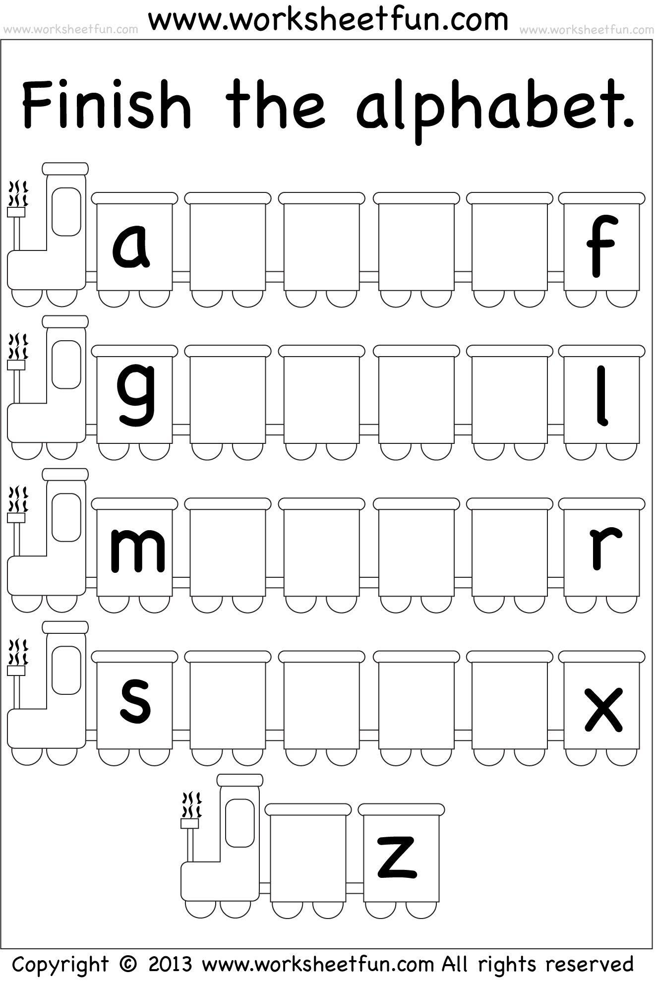 Missing Lowercase Letters Missing Small Letters Worksheet FREE 