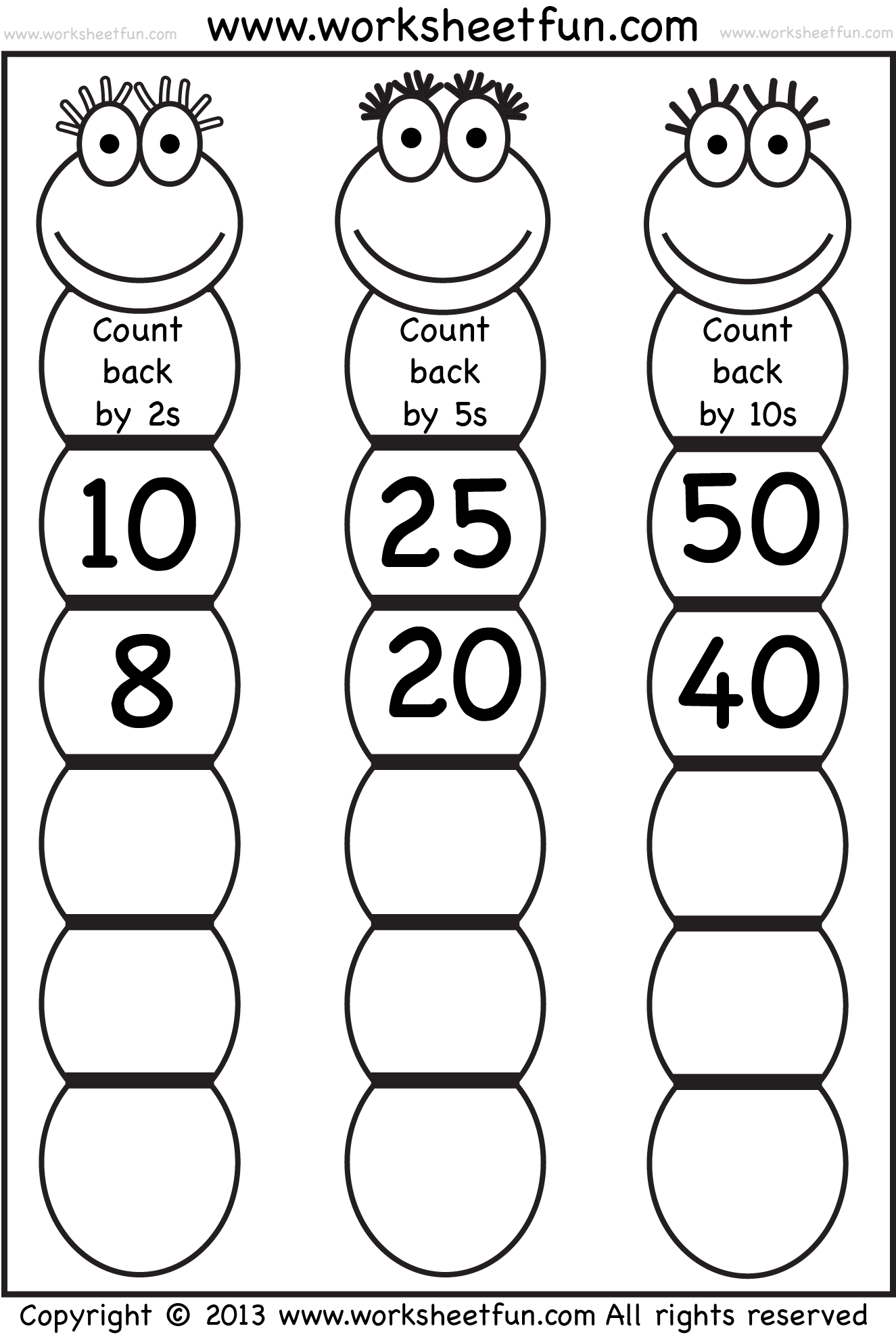 Skip Counting Count Back By 2 5 And 10 Worksheet FREE Printable 