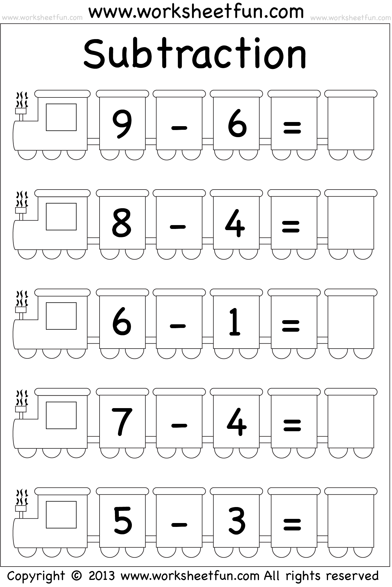 Beginner Subtraction 5 Kindergarten Subtraction Worksheets FREE Printable Worksheets
