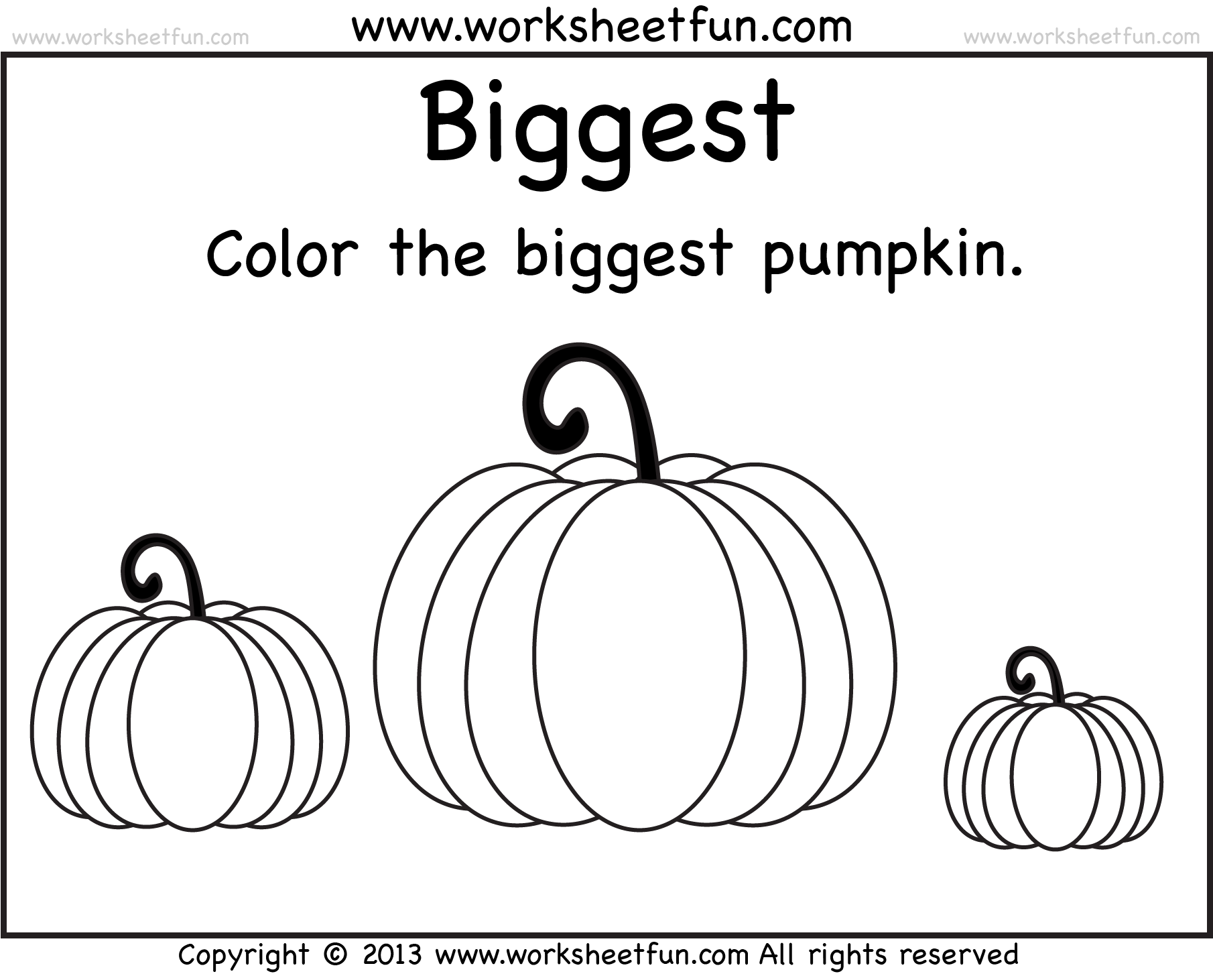 Biggest And Smallest Pumpkin 2 Worksheets FREE Printable Worksheets Halloween Worksheets