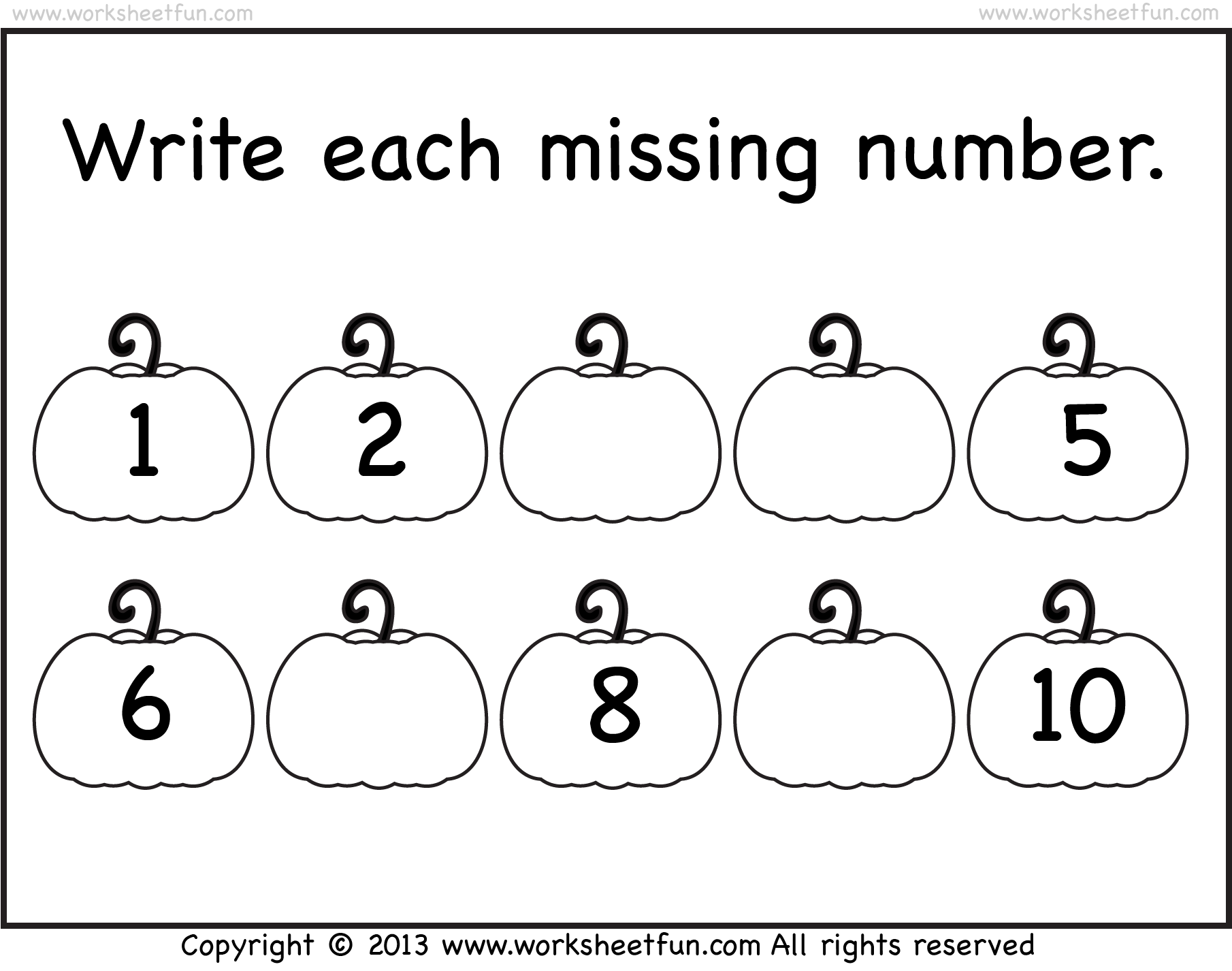 Missing Numbers 1 10 Worksheet FREE Printable Worksheets Worksheetfun