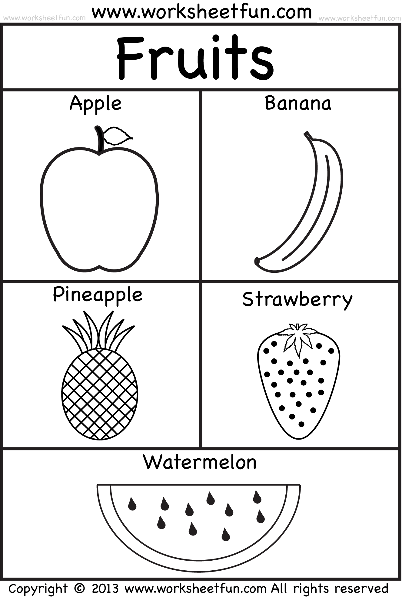 Fruits Coloring And Tracing 4 Preschool Worksheets FREE Printable 