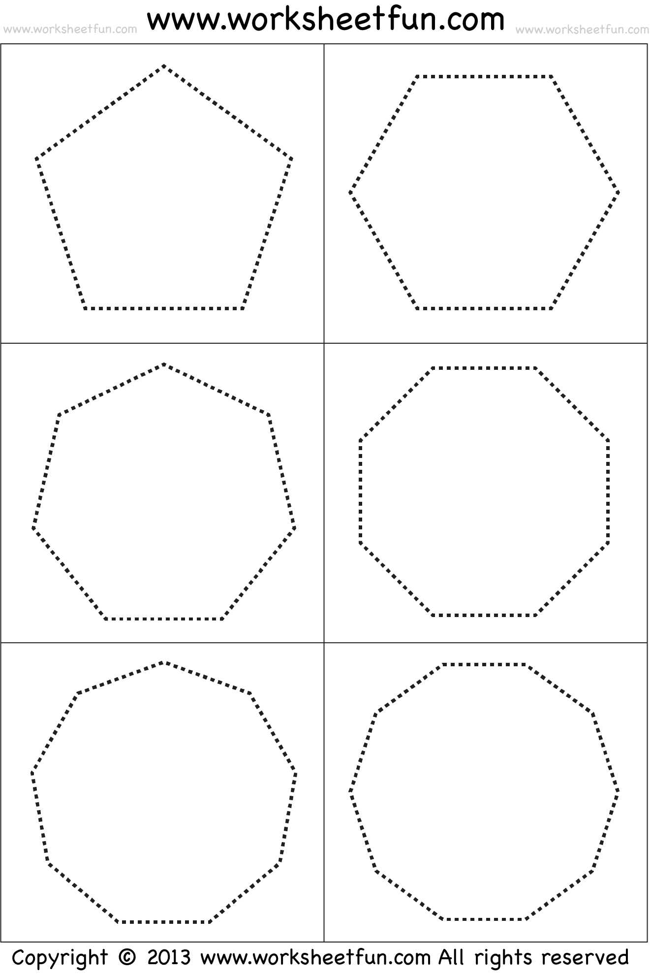 Shapes – Polygons – Pentagon, Hexagon, Heptagon, Octagon, Nonagon