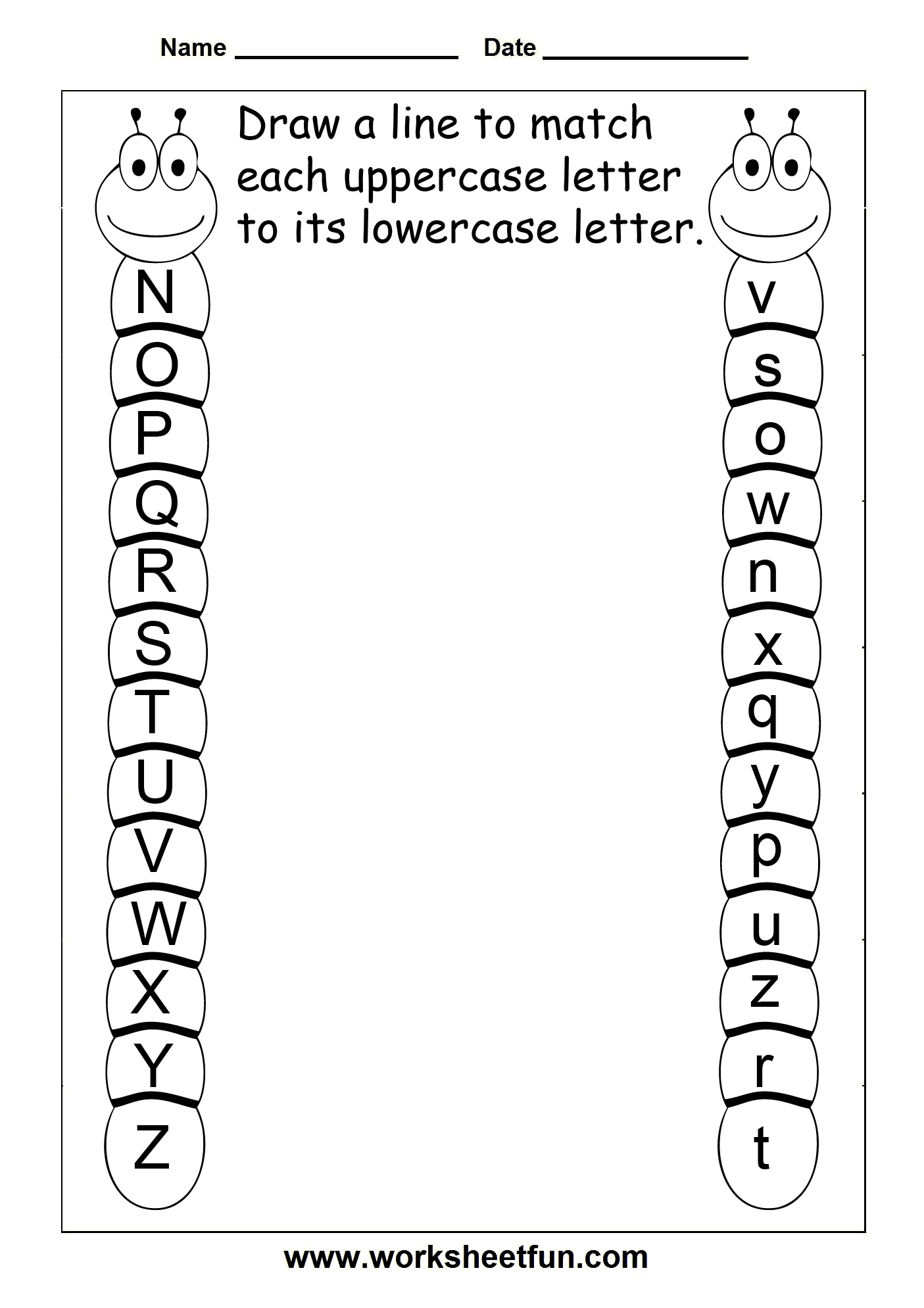 Matching Lowercase And Uppercase Letters Worksheet