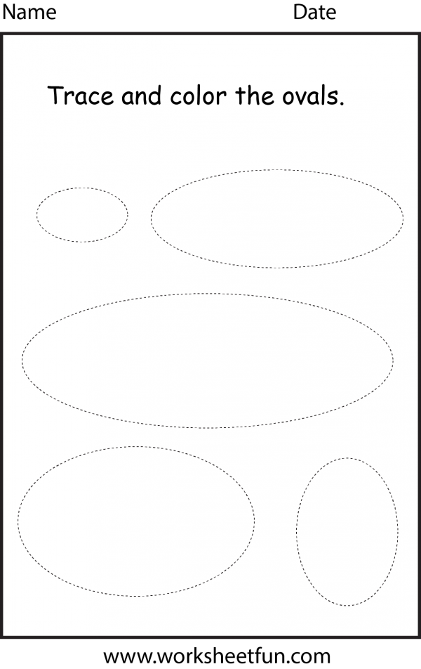 Shape Tracing Oval 1 Worksheet Free Printable Worksheets