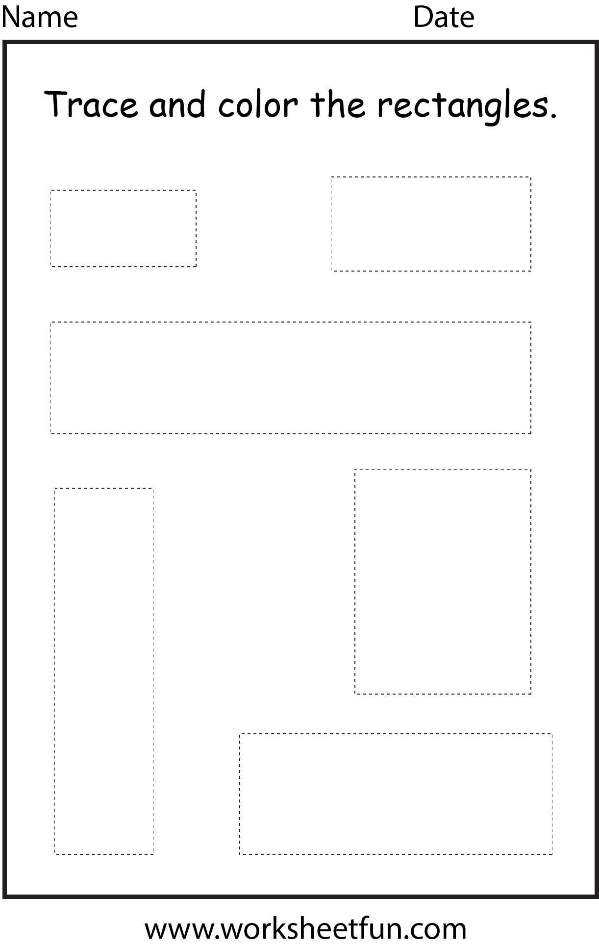 Shape Tracing Rectangle 1 Worksheet FREE Printable Worksheets Worksheetfun
