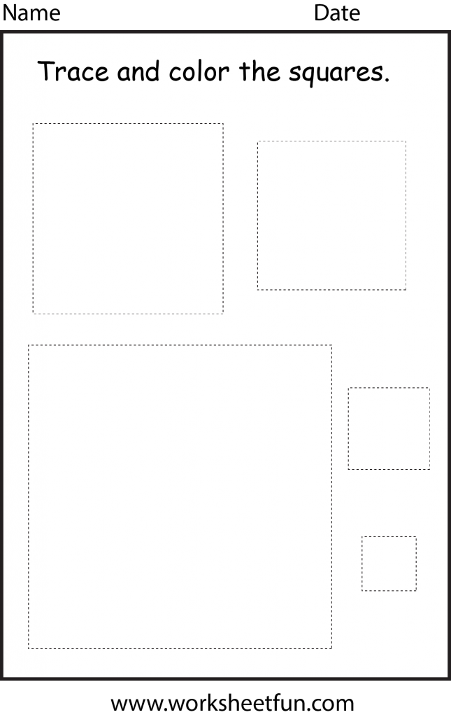 Shape Tracing – Square – 1 Worksheet / FREE Printable Worksheets ...