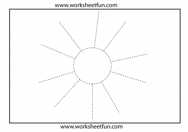 Picture Tracing – Sun – 1 Worksheet / FREE Printable Worksheets