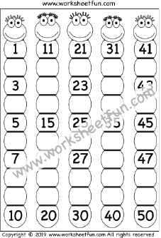 Missing Numbers 1-50 – Eight Worksheets / FREE Printable Worksheets ...