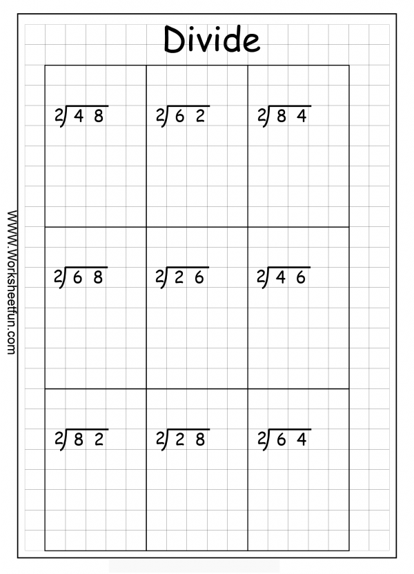 Long Division 2 Digits By 1 Digit Without Remainders 10 Worksheets FREE Printable