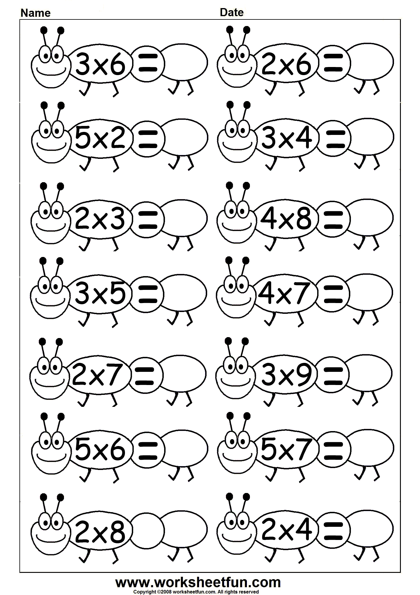 Multiplication Basic Facts 6 Worksheets FREE Printable Worksheets Worksheetfun