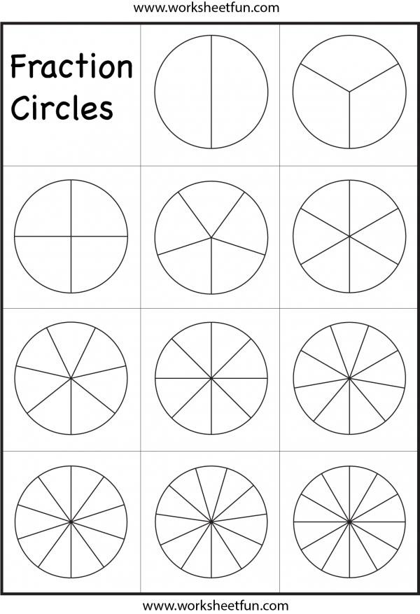 Fraction Circles Template – Printable Fraction Circles – 1 Worksheet ...