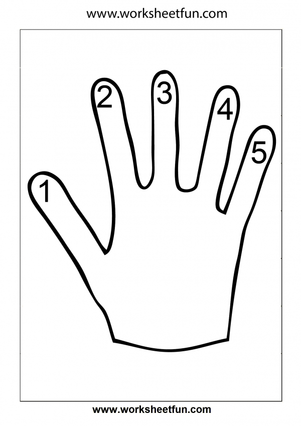 Hand Worksheet – Finger Counting 1-5 – Number Counting – 1-5   Free 