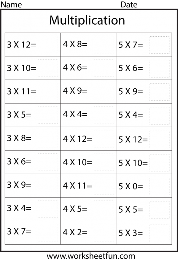 Multiplication – Mixed Times Tables – Ten Worksheets / FREE Printable ...