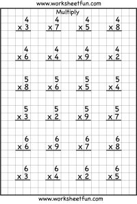 single digit multiplication eight worksheets free printable worksheets worksheetfun