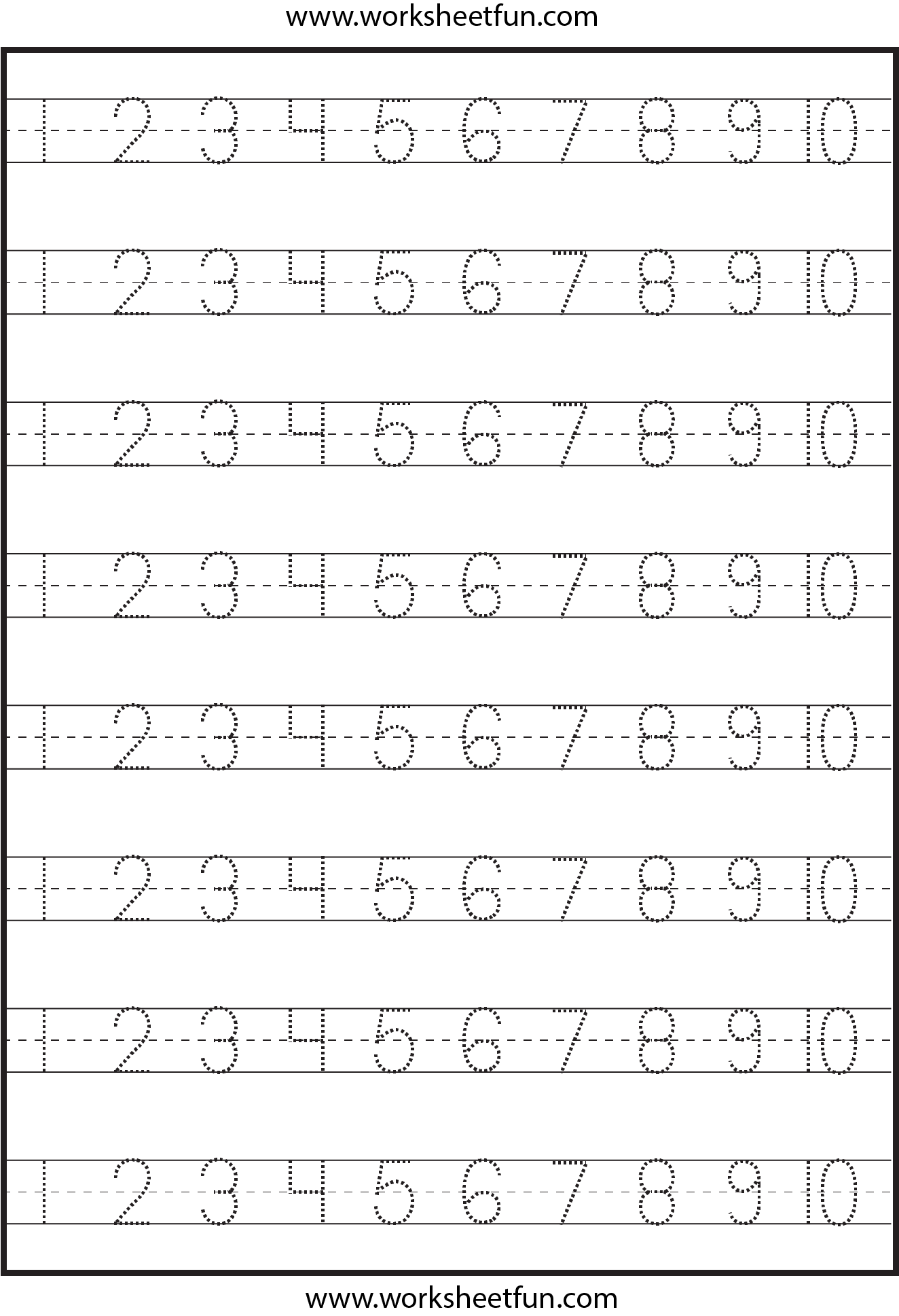 number tracing practice 1 20 tracing worksheet preschool kindergarten ...
