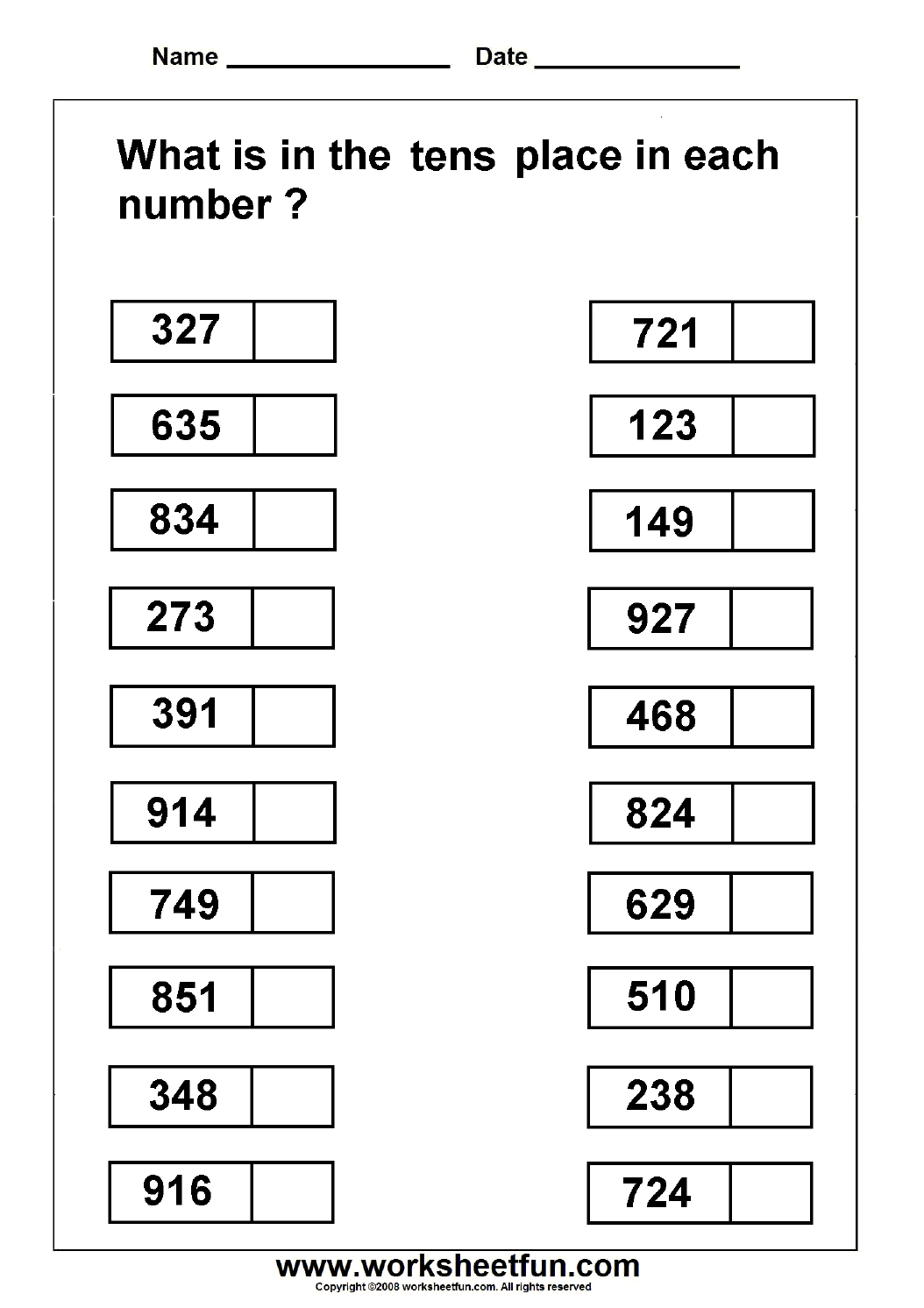 Tens Place Value – 2 Worksheets / FREE Printable Worksheets – Worksheetfun