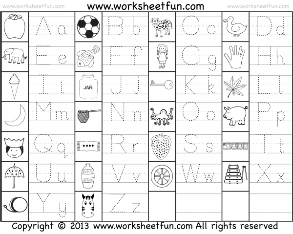 capital and small letter tracing worksheet free printable worksheets