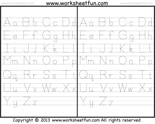 capital and small letter tracing worksheet free printable worksheets