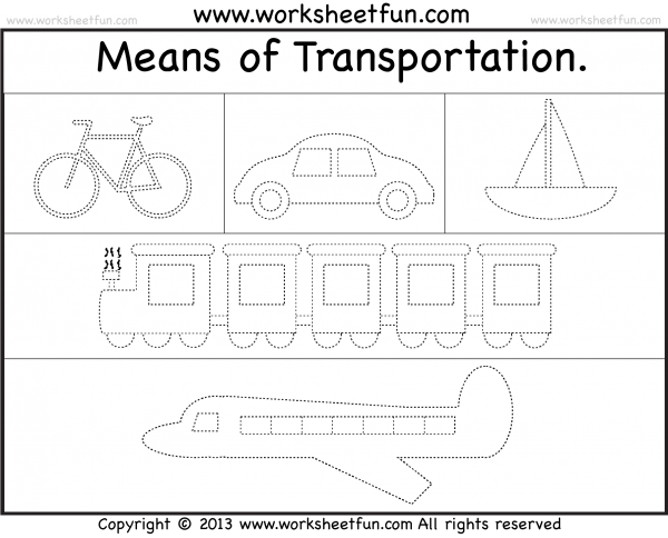 Means of Transportation – Tracing Worksheet / FREE Printable Worksheets ...