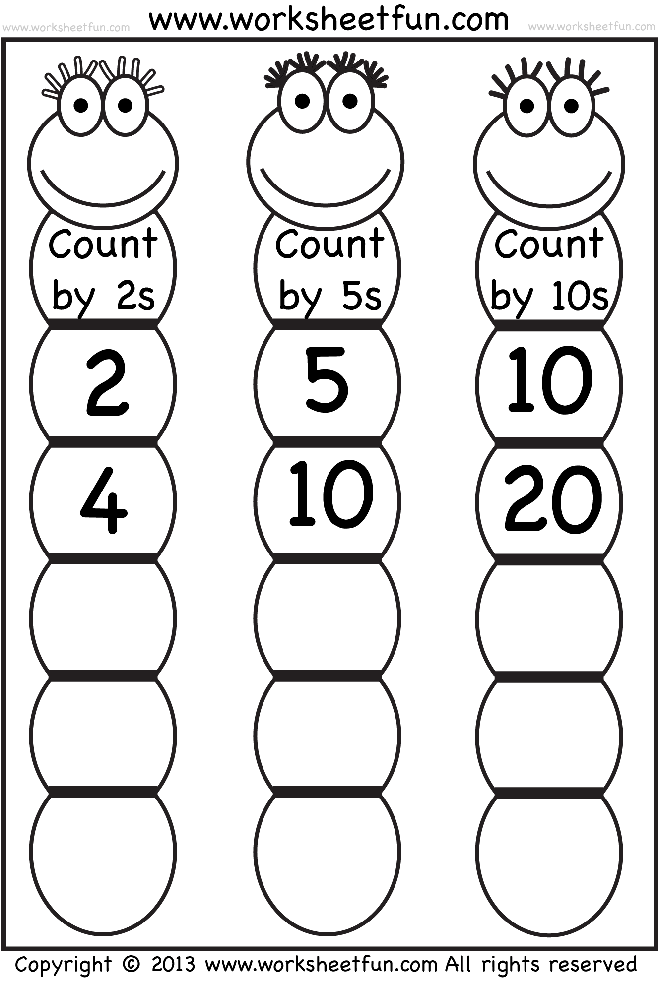 Skip Counting Activity Sheets