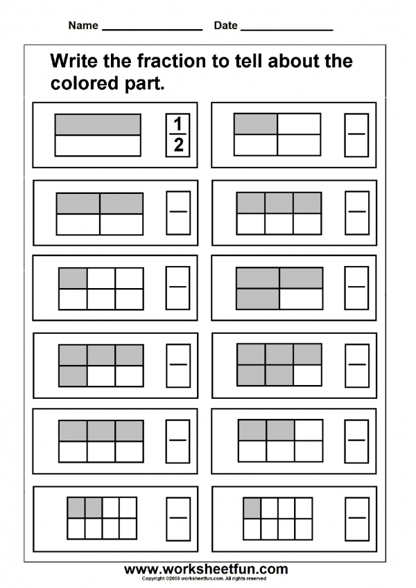 Fraction – Model – 3 Worksheets / FREE Printable Worksheets – Worksheetfun