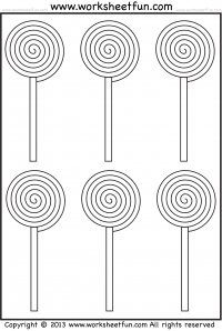 Candy Tracing and Coloring – Spiral Tracing Worksheet – Two Halloween ...