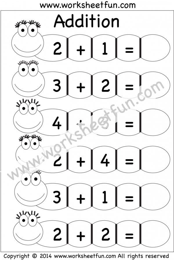 Beginner Addition – 3 Kindergarten Addition Worksheets / FREE Printable ...