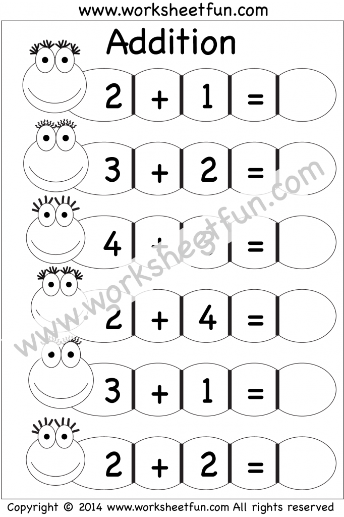 Beginner Addition 3 Kindergarten Addition Worksheets FREE Printable Worksheets Worksheetfun