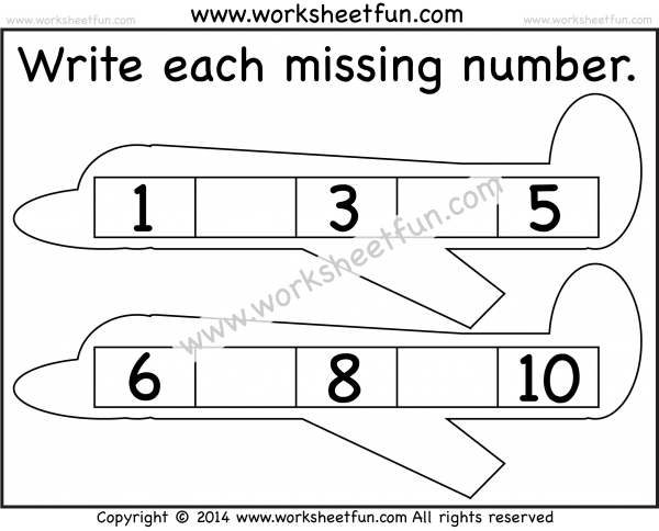 Missing Numbers 1-10 – Two Worksheets / FREE Printable Worksheets ...