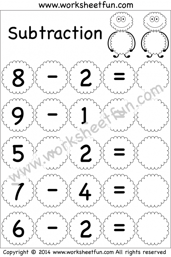 Subtraction – 4 Kindergarten Subtraction Worksheets / FREE Printable ...