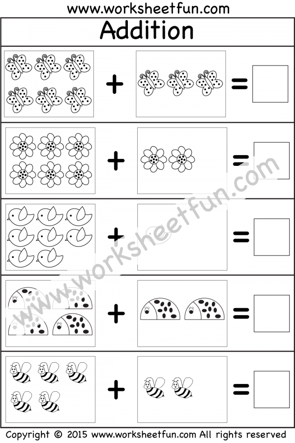 Picture Addition – Beginner Addition – 10 Kindergarten Addition