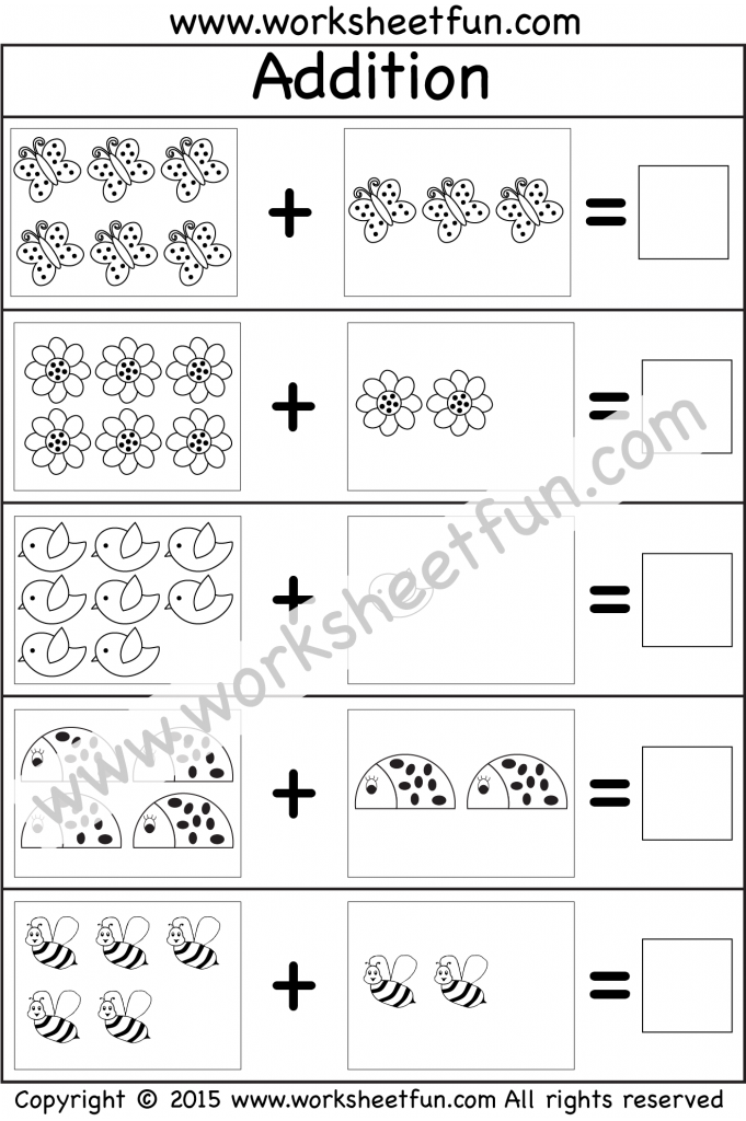 Picture Addition – Beginner Addition – 10 Kindergarten Addition ...