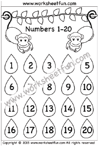 Numbers 1-20 – One Worksheet / FREE Printable Worksheets – Worksheetfun