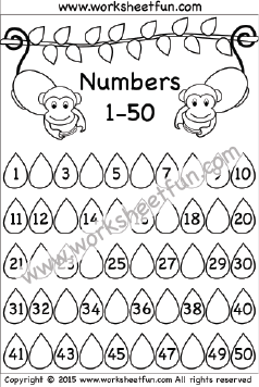 Missing Numbers – 1-50 – Three Worksheets / FREE Printable Worksheets ...