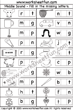 Middle Sounds – 1 Worksheet / FREE Printable Worksheets – Worksheetfun