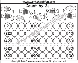 Skip Counting by 2 – Count by 2s – One Worksheet / FREE Printable