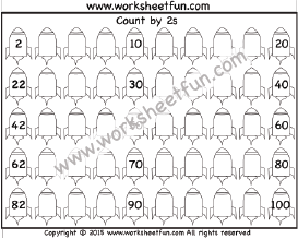 Skip Counting by 2 – Count by 2s – One Worksheet / FREE Printable