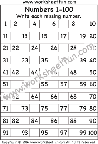 numbers missing numbers 1 100 free printable worksheets worksheetfun