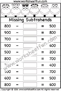 subtraction 3 digit free printable worksheets worksheetfun