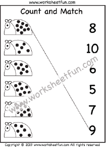 Count and Match – Numbers 1-10 – One Worksheet / FREE Printable ...