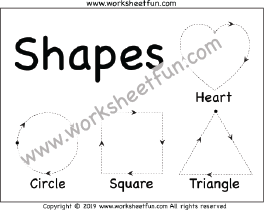 Preschool Shapes Tracing – Heart, Star, Circle, Square, Triangle ...