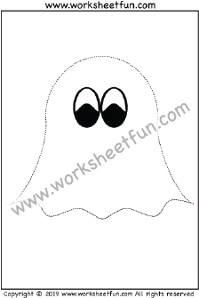 Ghost Tracing and Coloring – Halloween Themed Worksheet – 1 Worksheet