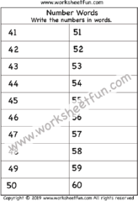 Numbers and Number Words Worksheet: Free Printable PDF for Kids