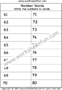 numbers in words 1 100 write the numbers in words five worksheets free printable worksheets worksheetfun